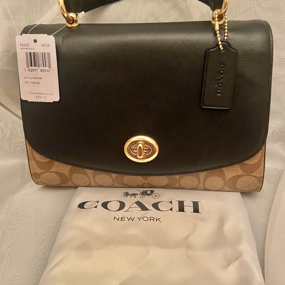 Coach Brown/Black Signature Satchel